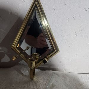 PartyLite" Infinity Wall Sconce Brass & Beveled Glass & Mirror 1990's